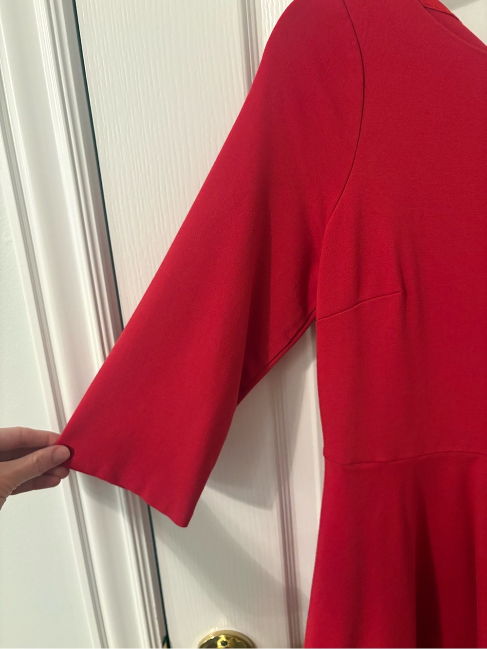 Kate Spade red 3/4-length sleeve a-line mini dress size L - Picture 6 of 6